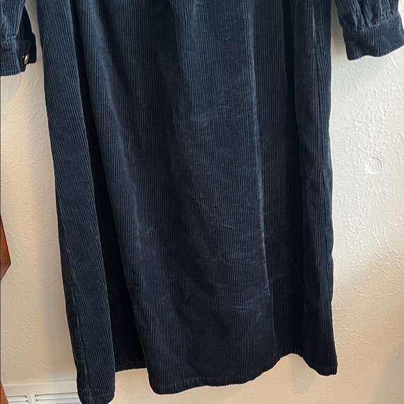 Navy Corduroy Long Sleeve Maxi Dress - Picture 2 of 4